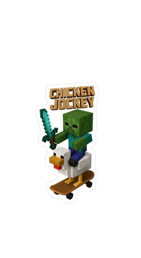Chicken Jockey Minecraft Character Wallpaper