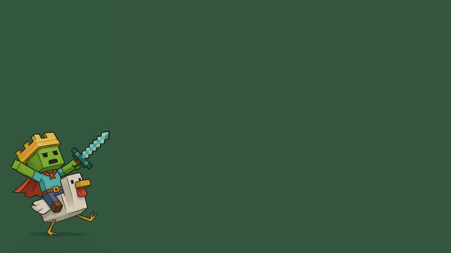 Chicken Jockey Minecraft Mob Wallpaper
