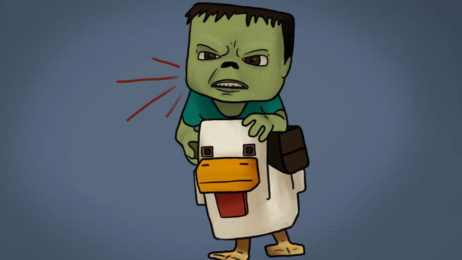 Chicken Jockey Minecraft Mob Wallpaper