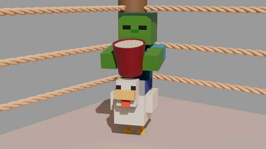 Chicken Jockey Minecraft Mob Wallpaper