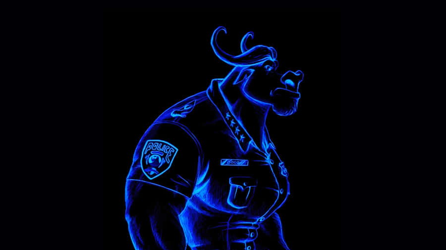 Chief Bogo Neon Art Wallpaper