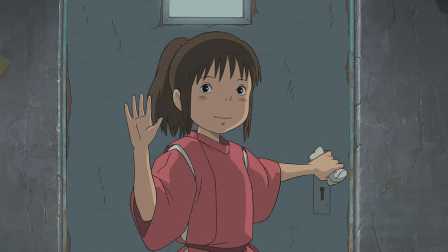 Chihiro Waving Goodbye Wallpaper