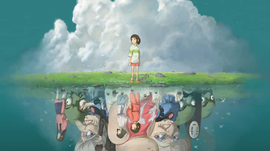 Chihiroand Spirited Away Reflection Wallpaper
