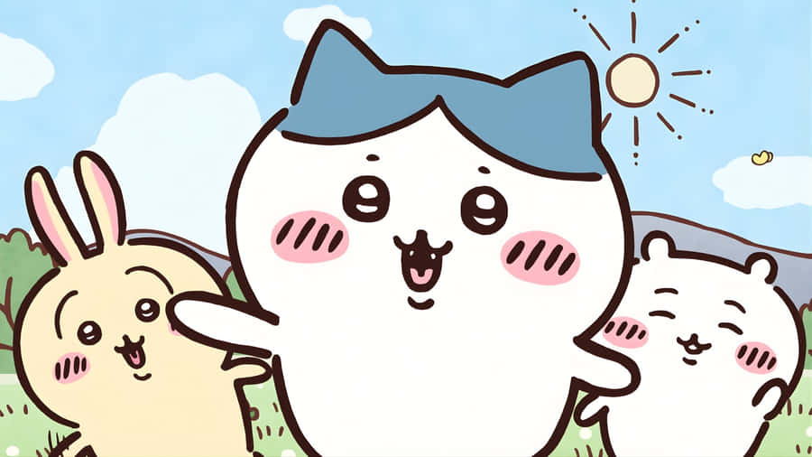 Chiikawa Characters Outdoors Wallpaper