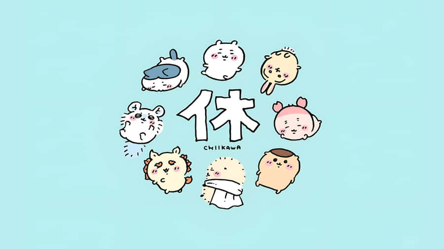 Chiikawa Characters Resting Wallpaper