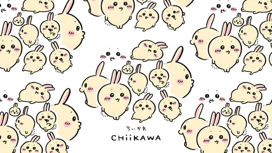 Chiikawa Cute Character Pattern Wallpaper
