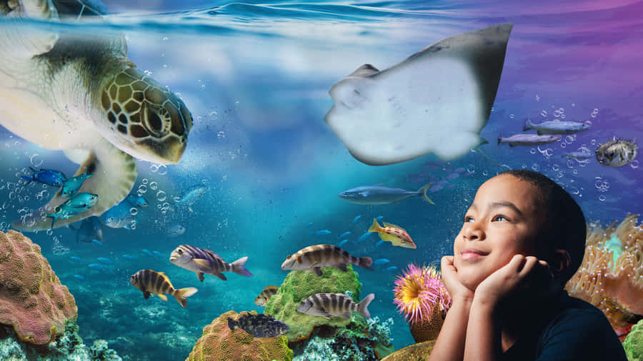Child Immersedin Aquatic Wonder Wallpaper