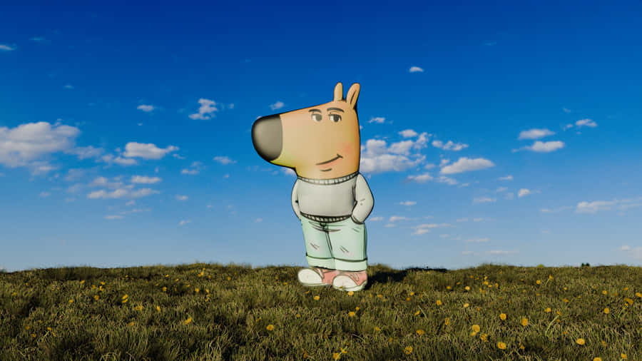 Chill Guy Character Outdoors Wallpaper