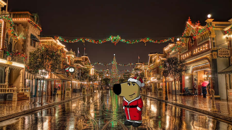 Chill Guy Christmas Street Wallpaper