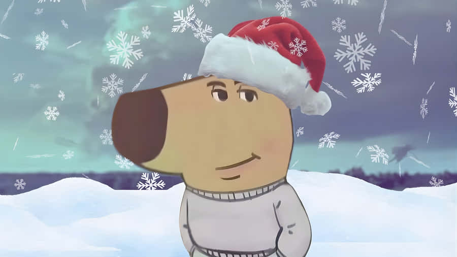 Chill Guy Christmas Vibes Wallpaper