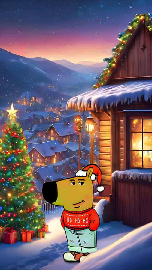 Chill Guy Christmas Vibes Wallpaper