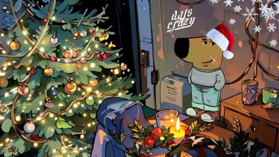 Chill Guy Christmas Vibes Wallpaper