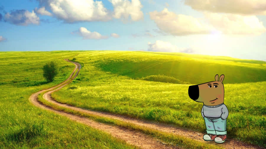 Chill Guy Relaxing Outdoors Wallpaper