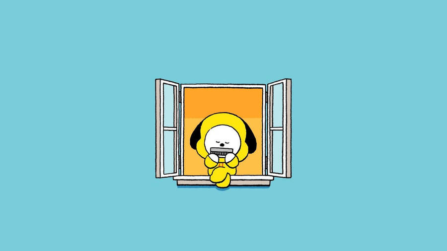Chimmy Bt21 At Window Wallpaper