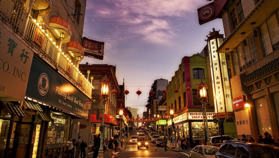 Chinatown At Dusk Wallpaper
