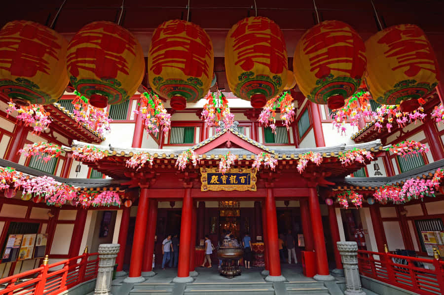 Chinatown_ Singapore_ Traditional_ Temple_ Entrance Wallpaper
