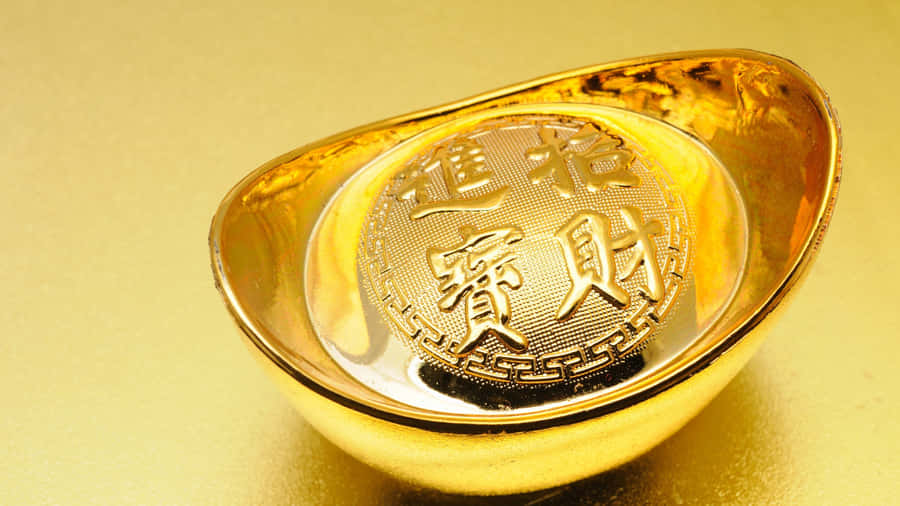 Chinese Gold Ingot Wealth Symbol Wallpaper