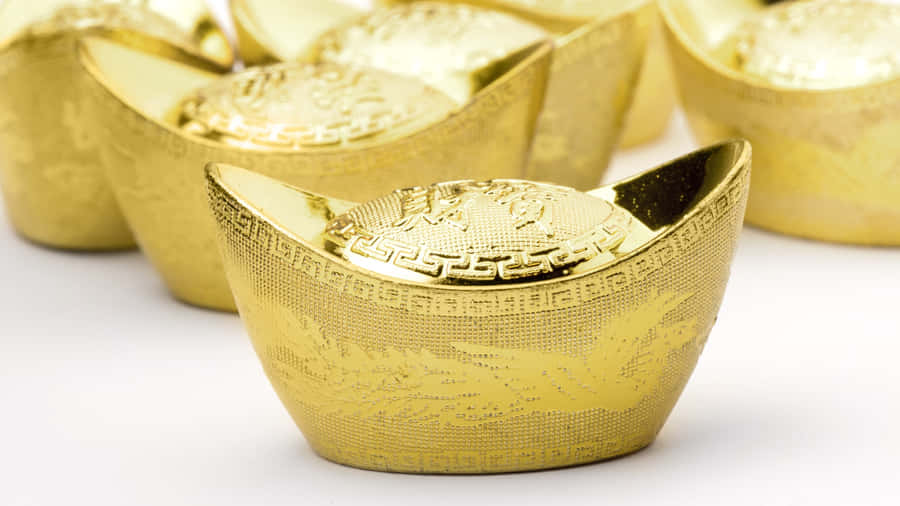 Chinese Gold Ingots Wealth Symbol Wallpaper