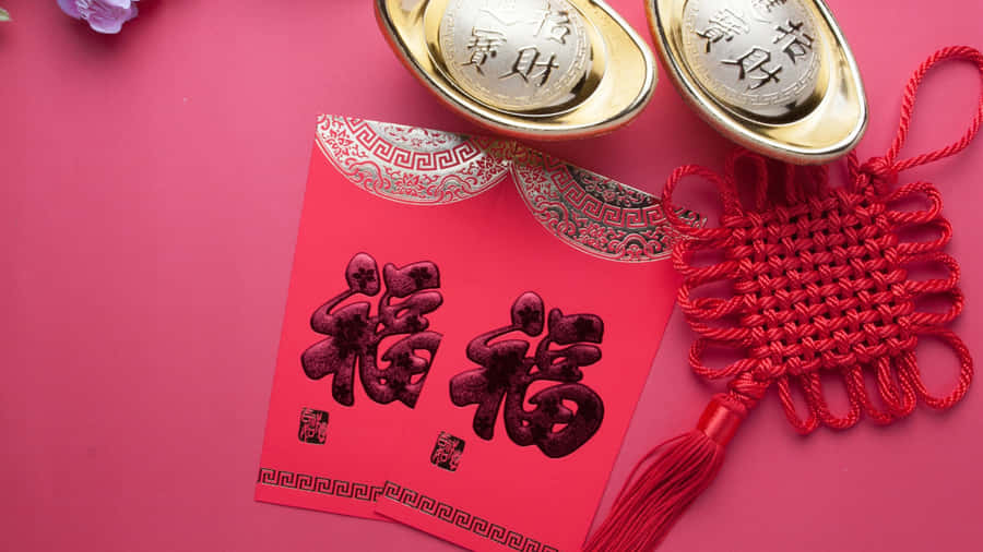 Chinese Knots And Red Envelopes Wallpaper