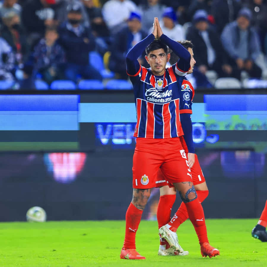 Chivas Player Gratitude Gesture Stadium Background Wallpaper