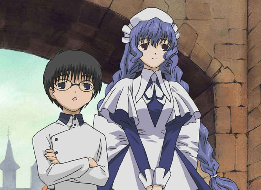 Chobits Characters Yuzukiand Minoru Wallpaper