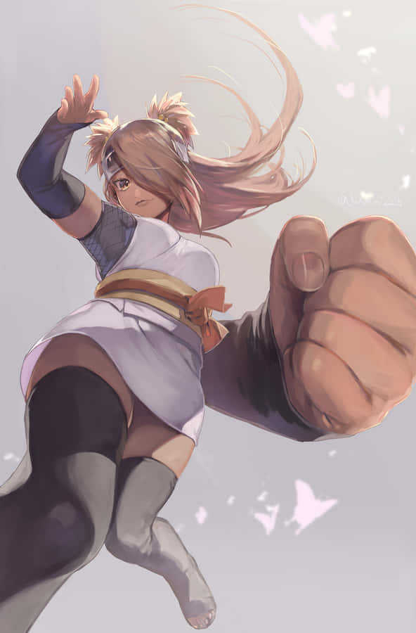 Chocho Akimichi Demonstrating Her Fighting Skills Wallpaper