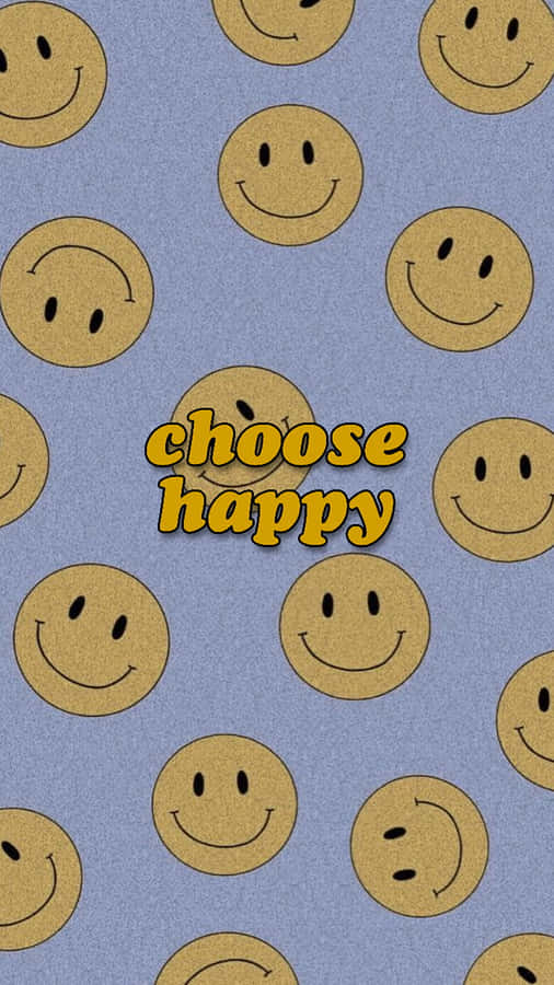 Choose Happy Smiley Faces Pattern Wallpaper