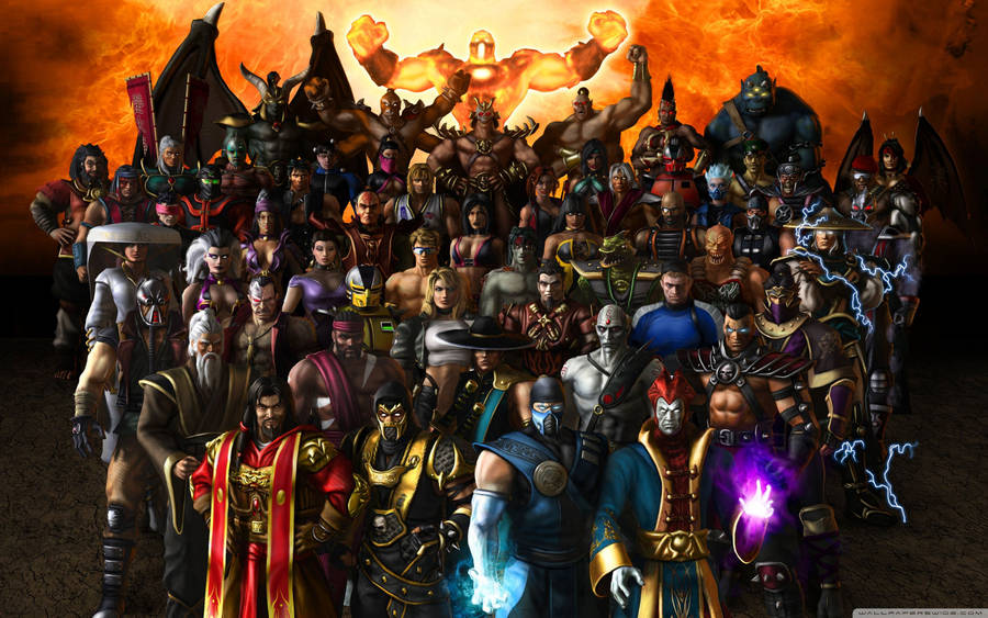 “choose Your Fighter: Playable Characters Of The Blockbuster Video Game - Mortal Kombat” Wallpaper
