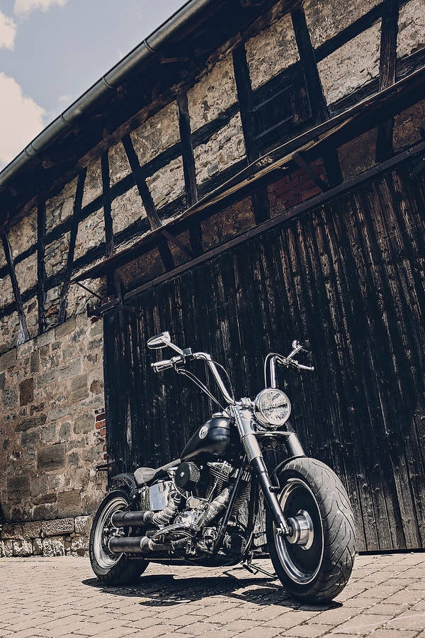 Chopper Motorcycle Low Angle Wallpaper