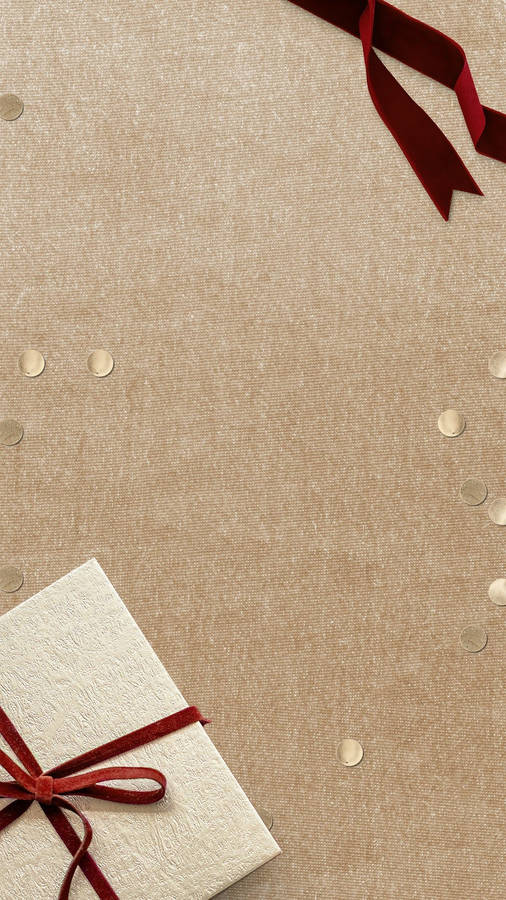 Christmas Aesthetic Red Ribbon Wallpaper