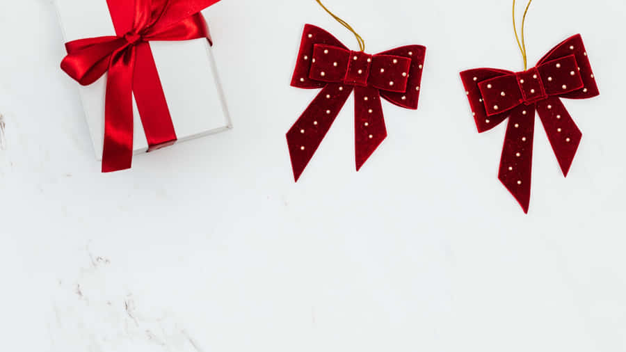 Christmas Bow Gift Decoration Wallpaper