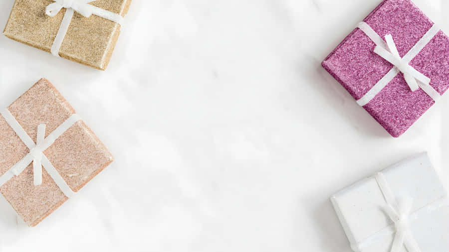 Christmas Gift Boxes With Bows Wallpaper