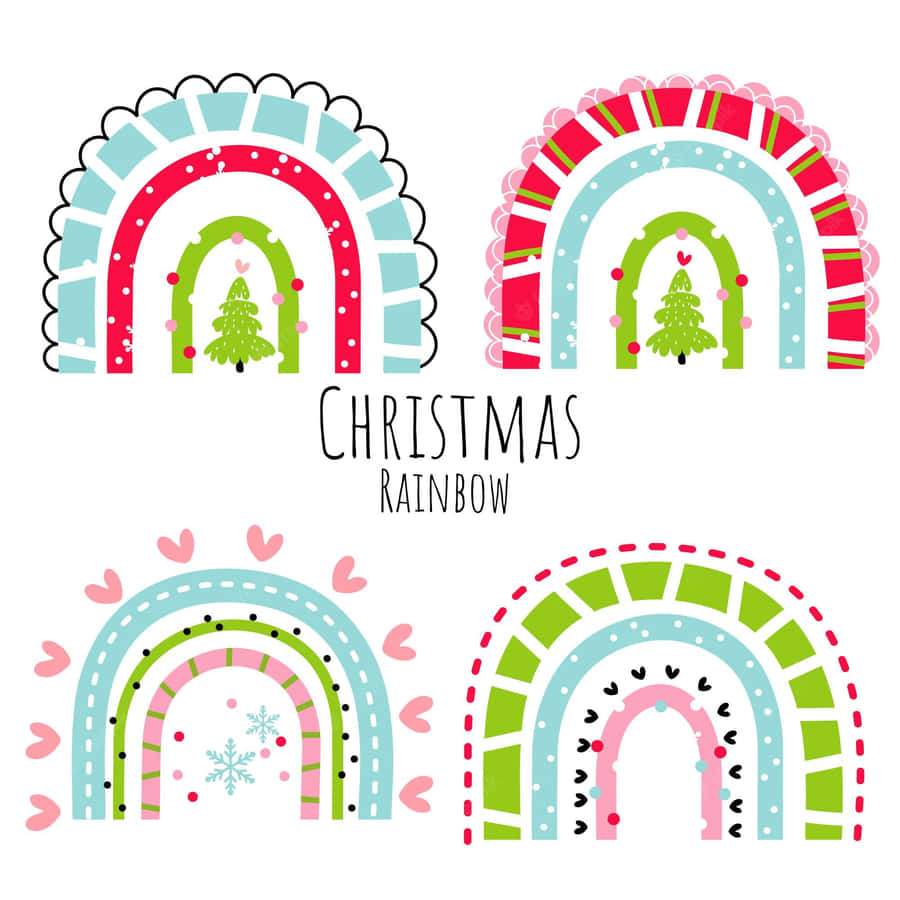 Christmas Rainbow Illustration Wallpaper