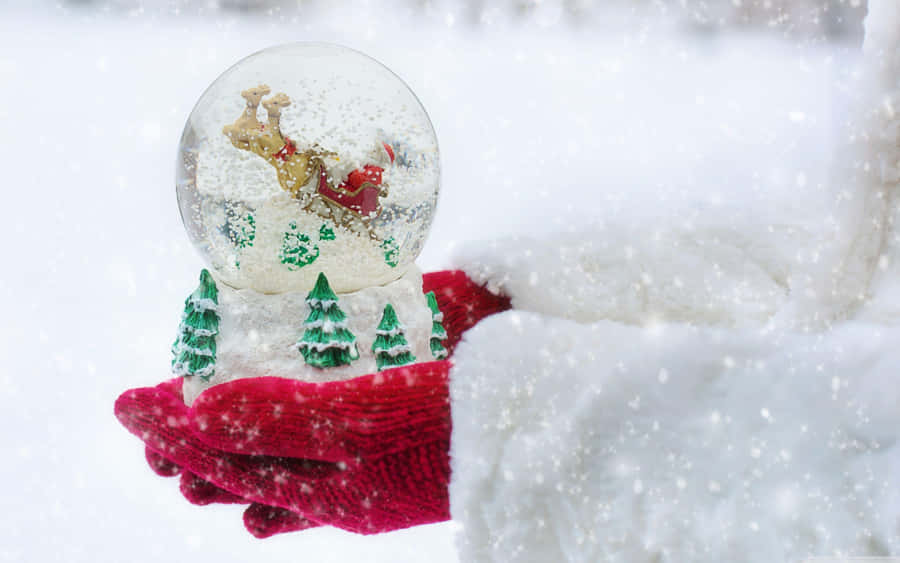 Christmas Snow Globe Magic Wallpaper
