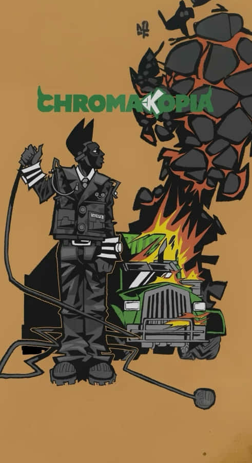 Chromatopia Urban Art Scene Wallpaper