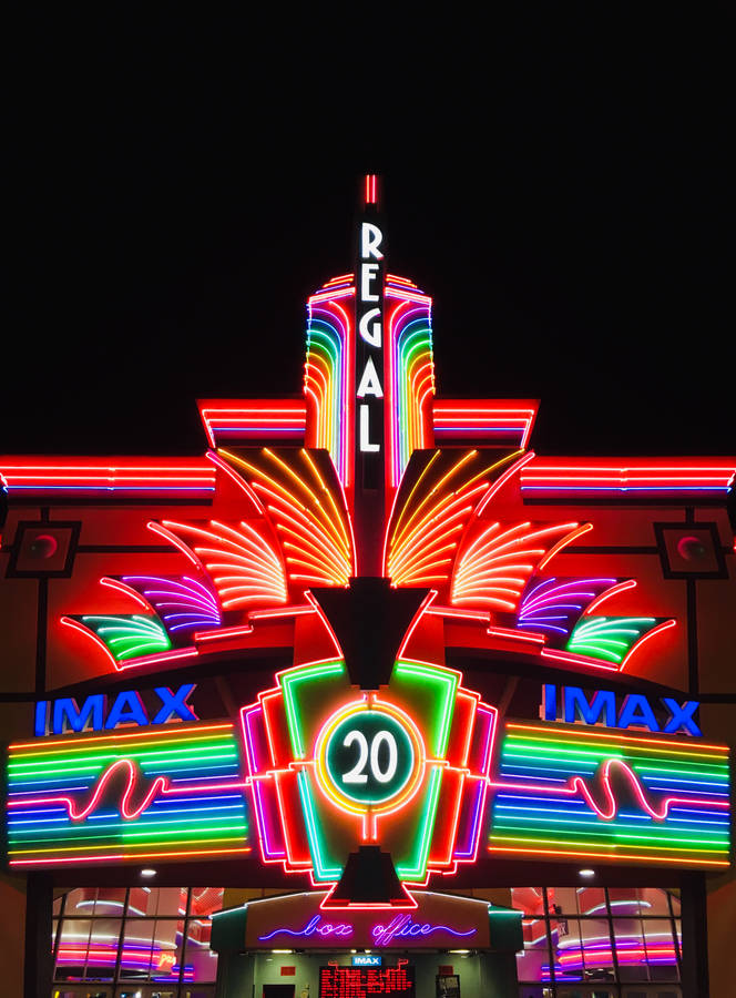 Cinema House Neon Iphone Wallpaper
