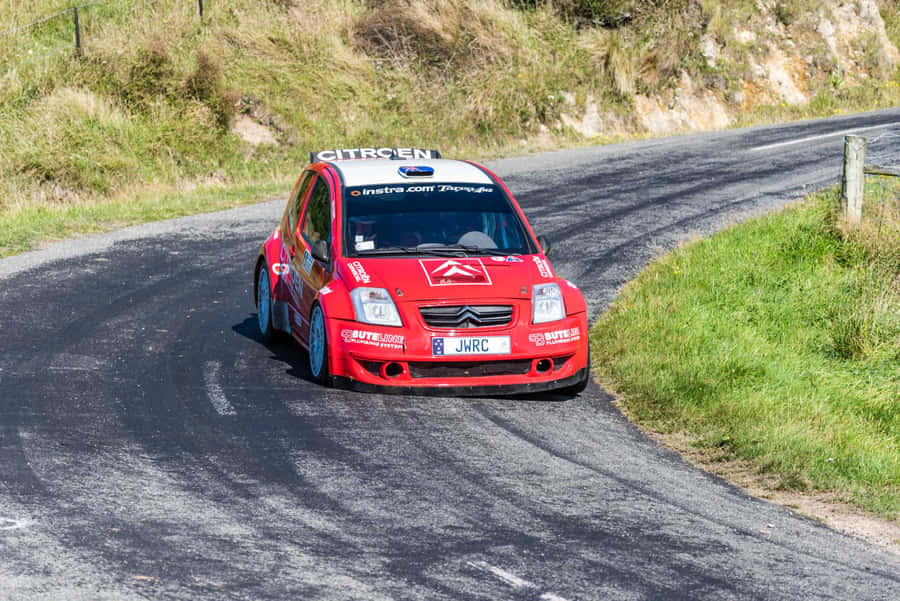 Citroen C2 Super1600 Rally Car Action Wallpaper