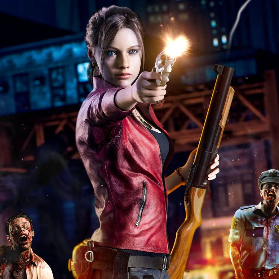 Claire Redfield Armed And Ready Wallpaper