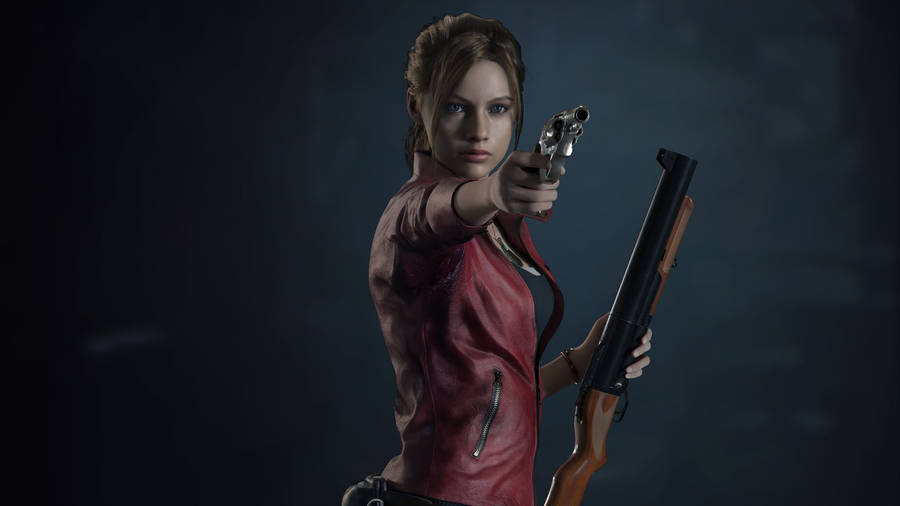 Claire Redfield Ready To Fight The Undead In Resident Evil 2 Remake Wallpaper