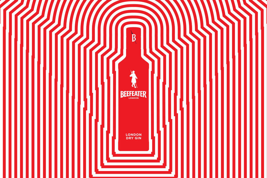 Classic Beefeater Gin In A Red And White Bottle Wallpaper