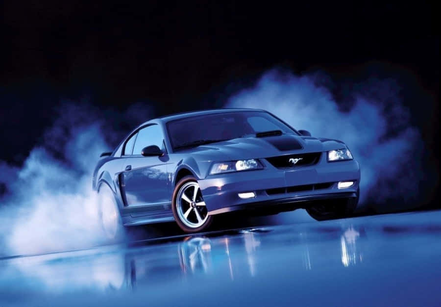 Classic Ford Mustang Mach 1 In Striking Blue Wallpaper