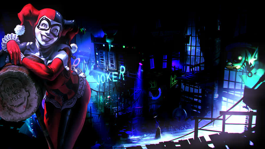 Classic Harley Quinnin Gotham Night Wallpaper
