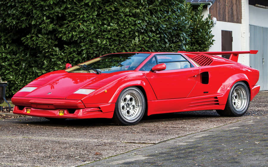 Classic Lamborghini Countach In Red Wallpaper