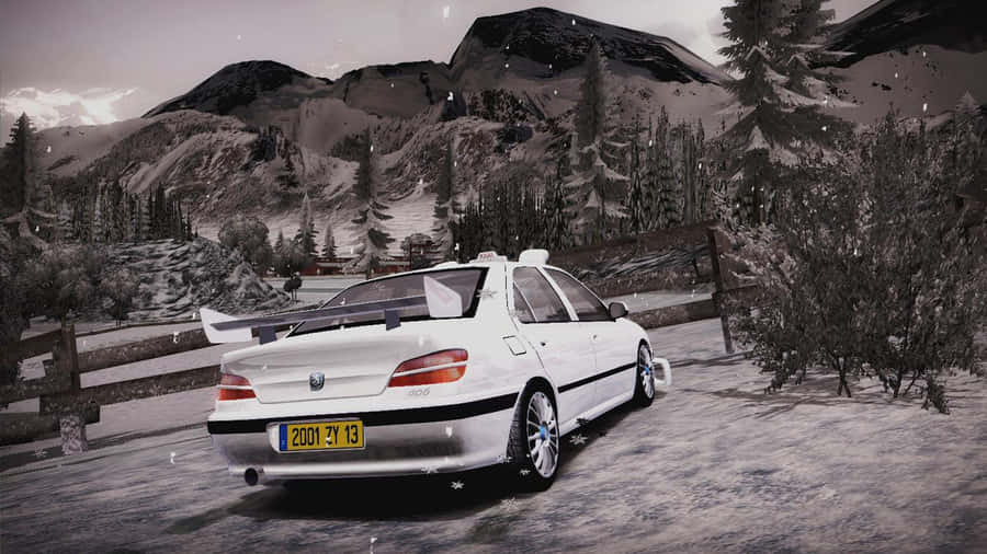 Classic Model Of The Peugeot 406 In Warm Sunset Light. Wallpaper