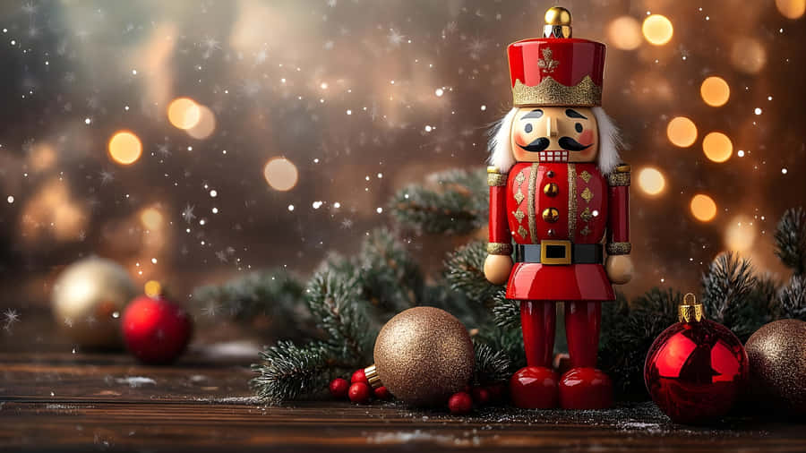 Classic Nutcracker Christmas Decoration Wallpaper