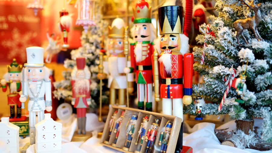 Classic Nutcracker Figurines Display Wallpaper