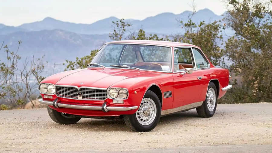 Classic Red Maserati Mexico Coupe Wallpaper
