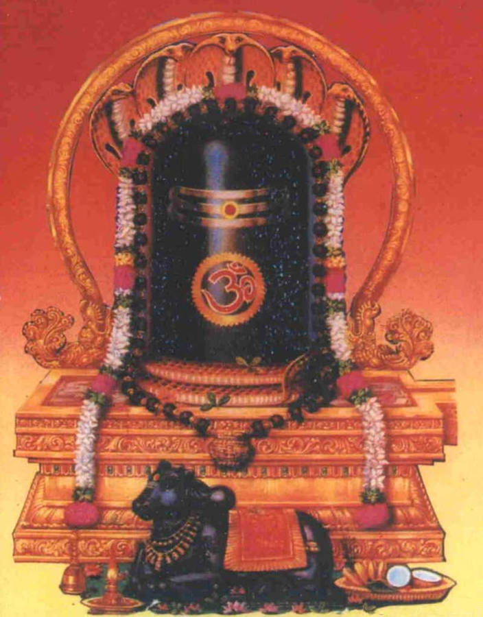 Classic Red Yellow Gradient Shiva Lingam Wallpaper