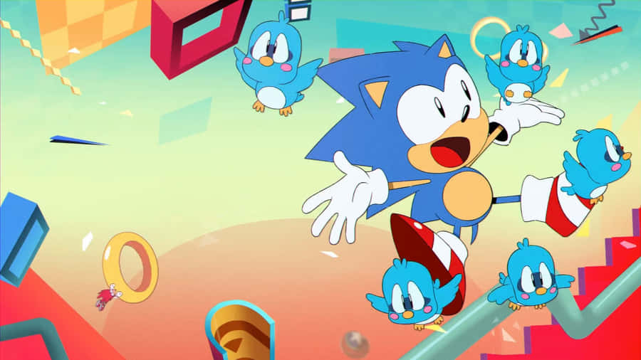 Classic Sonic In A High-speed Adventure Wallpaper