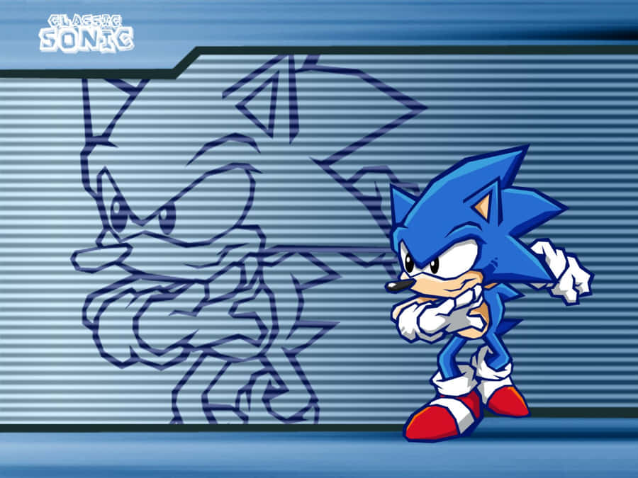 Classic Sonic Poseand Shadow Artwork Wallpaper